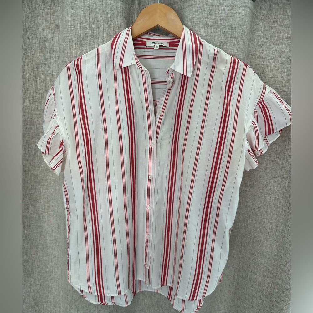 Madewell Ruffle Short Sleeve Blouse